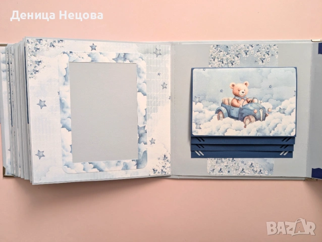 Бебешки ръчно изработен албум за снимки, подарък за бебе, погача, рожден ден, снимка 3 - Други - 53425941