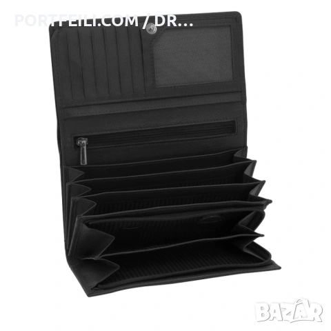  Дамско RFID портмоне Friedrich Germany,, Козя кожа, Мотив Мандала, Черно , снимка 6 - Портфейли, портмонета - 53616491