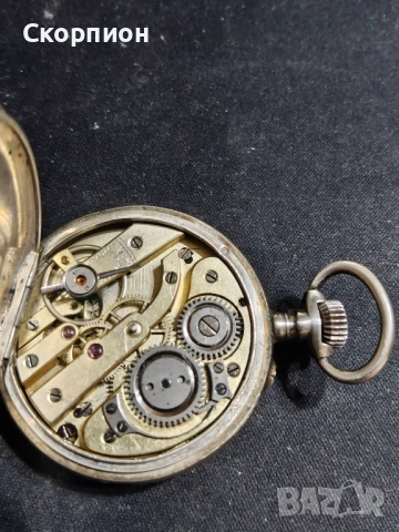 Швейцарски СРЕБЪРЕН джобен часовник 1901г.  - 10 РУБИНА -  ПРОМОЦИЯ, снимка 6 - Джобни - 48366714