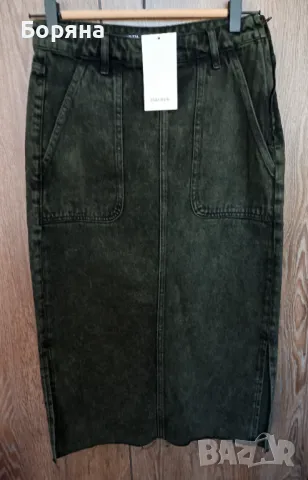 Zara нова с етикет пола сив деним, снимка 3 - Поли - 50057487