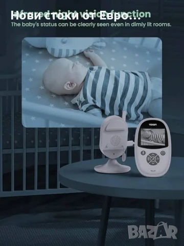 YOTON YB01 2.4-инчов преносим бебефон с камера и аудио, автоматично нощно виждане, снимка 6 - Бебефони - 51000506