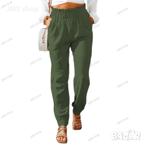 Дамски ежедневни класически едноцветни плисирани панталони с пълна дължина, 10цвята , снимка 10 - Панталони - 45513456
