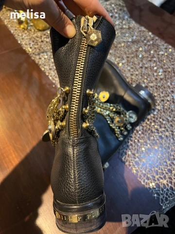 Philipp Plein  Кожени боти  , снимка 4 - Дамски боти - 53392331