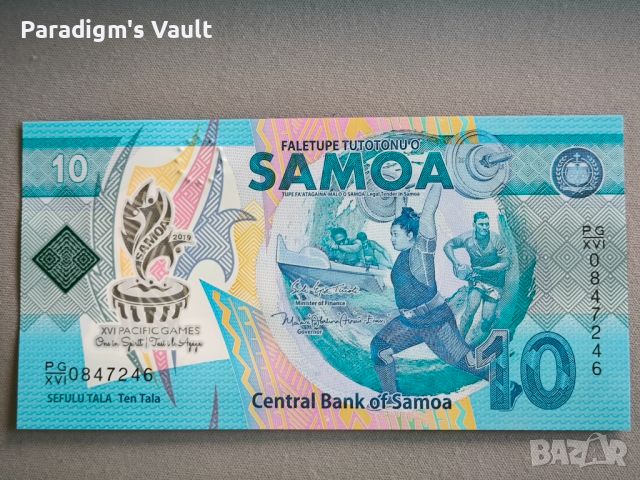 Банкнота - Самоа - 10 тала (юбилейна) UNC | 2019г., снимка 1 - Нумизматика и бонистика - 46238123