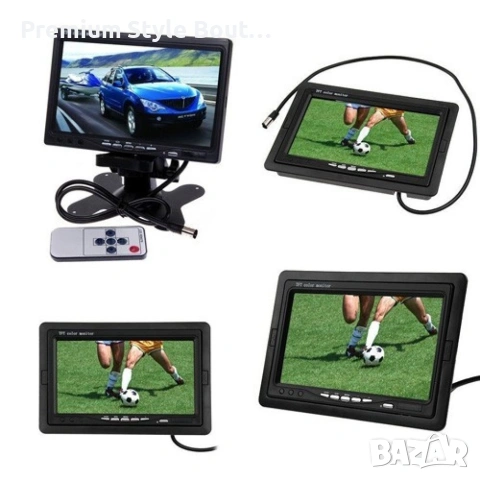 Монитор за кола с 7 инча LCD дисплей, HD 800 x 480 p и 2 AV изхода PK LCD2, снимка 6 - Друга електроника - 53970176