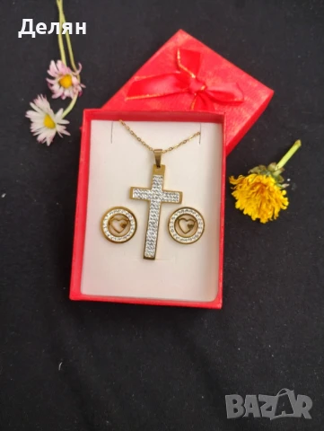 Дамски колиета с обеци от медицинска стомана, снимка 6 - Бижутерийни комплекти - 51143572