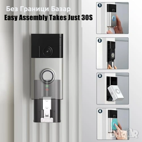 Нови 2 броя 7200mAh батерии за Ring Doorbell 2/3/4 с LED зарядно звънец, снимка 7 - Друга електроника - 53843223