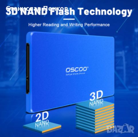 OSCOO SSD 2.5 sata3 256GB ssd твърд диск оригинален nand 3D TLC.Твърд диск за компютър и лаптоп., снимка 3 - Твърди дискове - 45156969