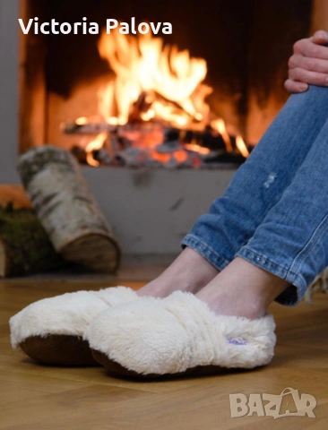 Плюшени пантофи- грелки с лавандула WARMIES SLIPPIES DELUXE , снимка 14 - Пантофи - 53730947