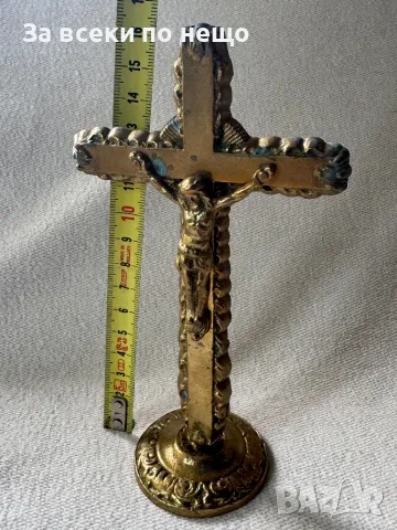 Стар бронзов кръст 16х9см, снимка 9 - Антикварни и старинни предмети - 50114854