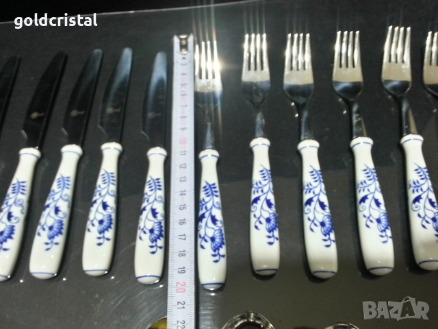 луксозни прибори за хранене с порцеланови дръжки , снимка 6 - Антикварни и старинни предмети - 52777130
