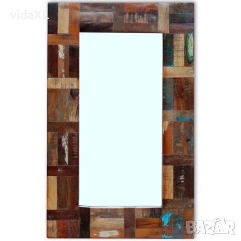 vidaXL Огледало, регенерирано дърво масив, 80x50 см（SKU:243329, снимка 1 - Огледала - 46293470