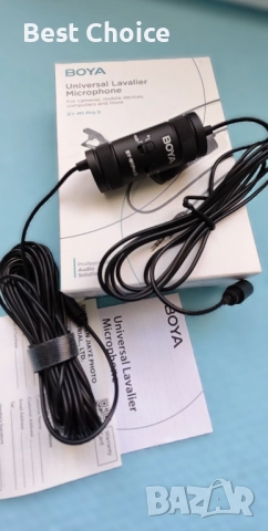 BY-M1 Pro II микрофон Lavalier с шумопотискане, всепосочен, с порт за монитор, снимка 10 - Микрофони - 52819111