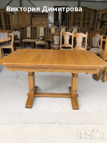 Комплект трапезария: маса и 6 стола , снимка 2 - Маси - 53585013