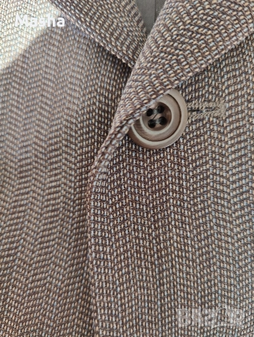 JOOP! Vintage Многоцветено вълнено мъжко сако с рибена кост L, снимка 4 - Сака - 52815453