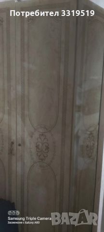 Италиански шесткрилен гардероб с 2 огледала подарък спалня, снимка 1 - Гардероби - 46020643