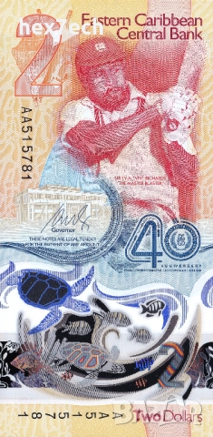 ❤️ ⭐ Източни Кариби 2023 2 долара полимер UNC нова ⭐ ❤️, снимка 2 - Нумизматика и бонистика - 52805159