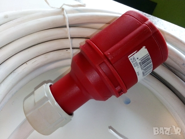 Трифазен удължител 18м. с кабел ШВПС 5х4мм. щепсел и подвижен контакт 16А, снимка 3 - Други машини и части - 52551307