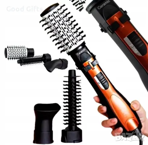 3в1 Многофункционална маша Gemei GM-4828, КЕРАМИЧНА ЧЕТКА С ЙОНИЗАЦИЯ