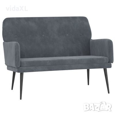 vidaXL Пейка, тъмносива, 108x79x79 см, кадифе(SKU:351415, снимка 1 - Градински мебели, декорация  - 45806806