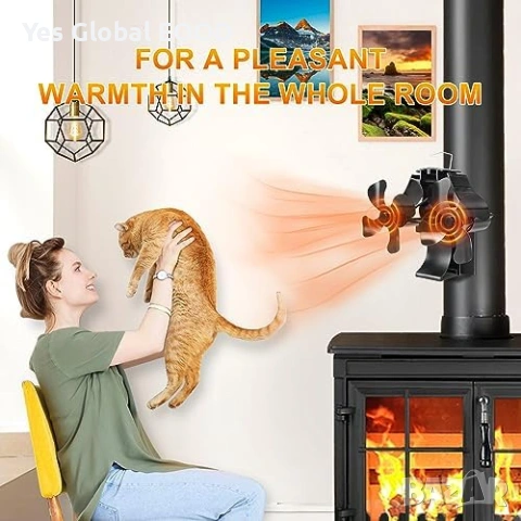 HAWCAFU магнитен вентилатор за камина 3в1, снимка 3 - Вентилатори - 53497382