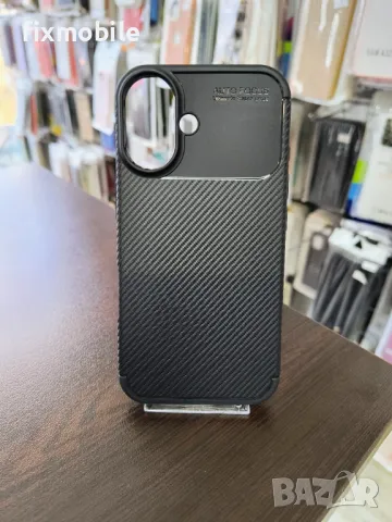 Apple iPhone 16 Carbon Fiber силиконов Калъф / Кейс, снимка 1 - Калъфи, кейсове - 48716952