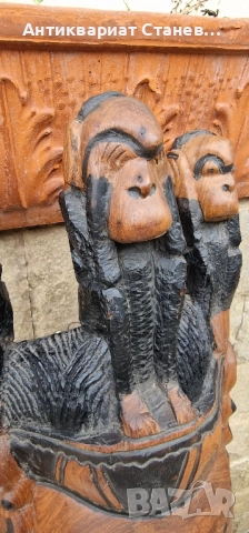 Тежка и масивна дървена маска – дялана изцяло от едно цяло дърво, снимка 14 - Декорация за дома - 51671198