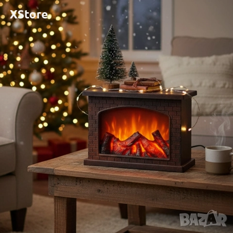 Декоративна LED камина с изкуствен пламък и звук – уют без риск и без отопление