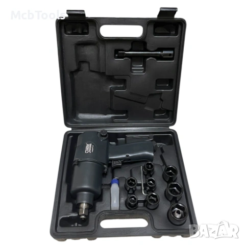 Пневматичен ударен гайковерт 1/2″ 1400 Nm с вложки и куфар StahlMayer, снимка 2 - Други инструменти - 53696003