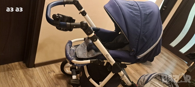 Комбинирана детска количка с всички екстри 3в1-дъждобран,човалчета,комарник,чанта..., снимка 14 - Детски колички - 53602340