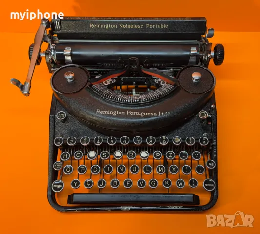 Антична Безшумна Пишеща Машина Remington Noiseless Made in USA Португалска Клавиатура 1931 година !, снимка 7 - Антикварни и старинни предмети - 50071827