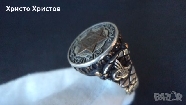 Сребърен грандиозен изящен мъжки пръстен, снимка 3 - Пръстени - 46248371