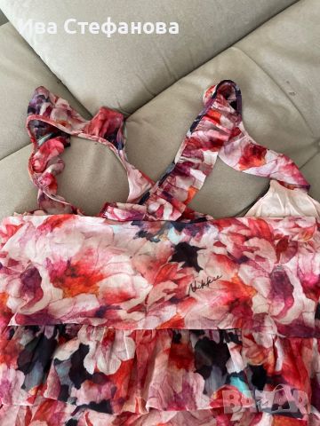 Разкошна нова дълга феерична романтична ежедневно елегантна рокля вълнообразни акценти къдри  цветя, снимка 3 - Рокли - 46461658
