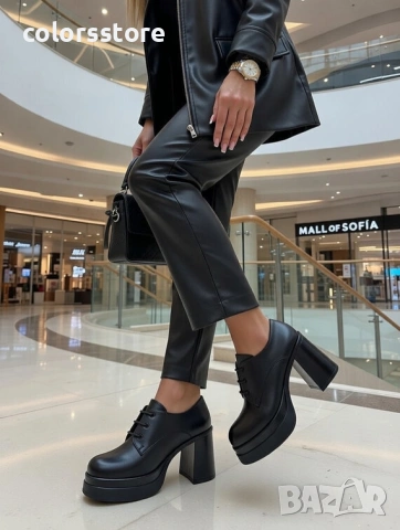 Обувки на ток - черна матирана кожа - KLS25

, снимка 1 - Дамски обувки на ток - 35978431