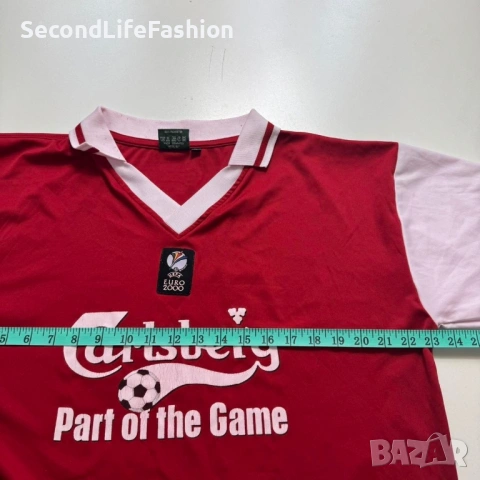 Евро 2000 винтидж тениска Carlsberg размер XL, снимка 4 - Тениски - 53731434