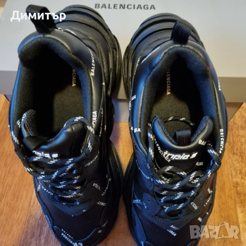 Balenciaga Triple S Black - Оригинални - Отлично състояние, снимка 10 - Маратонки - 52524017
