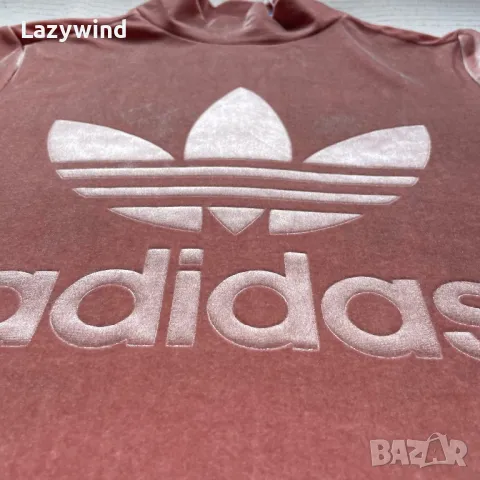 Поло блуза от кадифе Adidas Originals, снимка 3 - Корсети, бюстиета, топове - 47159764