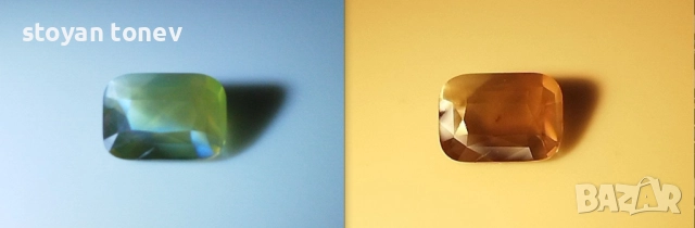 Александрит с великолепен променящ се цвят 1.03кт.! Сертифициран! Нов!, снимка 5 - Други - 51970029