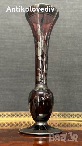 Кристална ваза Bohemia със сребро, снимка 5 - Вази - 45334629