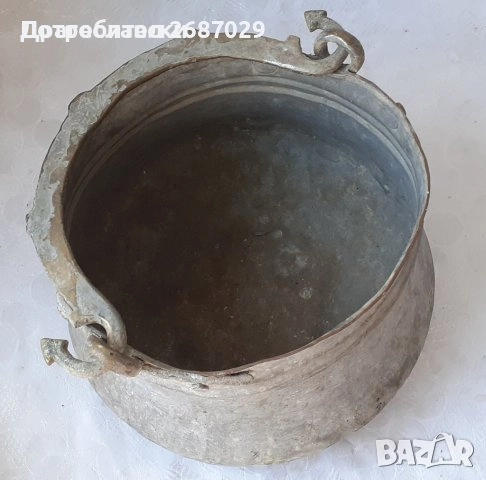 Различни бакъри и менци: Голям меден Бакър 25 см отвор 34 см дъно, снимка 11 - Антикварни и старинни предмети - 30005970