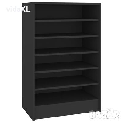 vidaXL Шкаф за обувки, черен, 60x35x92 см, инженерно дърво（SKU:808946, снимка 1 - Шкафове - 46231333