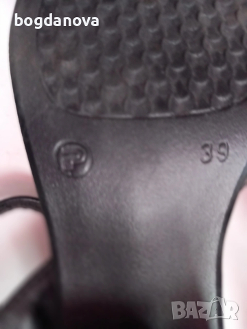 Летни елегантни черни сандали от естествена кожа с лак, 39 номер, снимка 9 - Сандали - 53985863