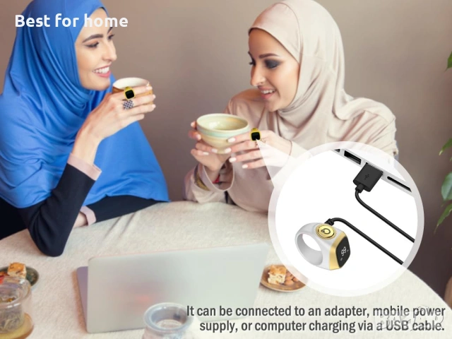 Интелигентен брояч на пръстени, интелигентен пръстен за тасбих зикр, размер 14, 18мм, снимка 8 - Друга електроника - 54088841