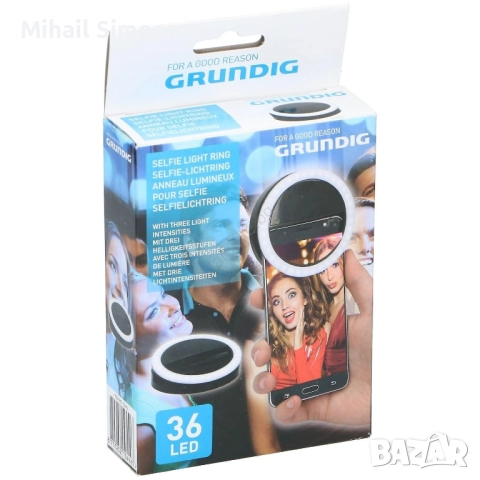 Разтегателна (универсална) пръстеновидна LED светлина за смартфони, Ø 3,3″ (8,5 см) с клипс — идеалн