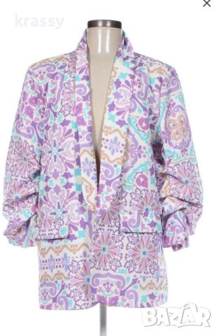 НОВО свежо цветно макси дамско сако (размер ХЛ), снимка 1 - Сака - 46049301