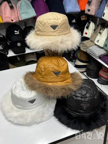 зимни шапки с пух ami prada loewe chanel jaquemus , снимка 6 - Шапки - 52013785