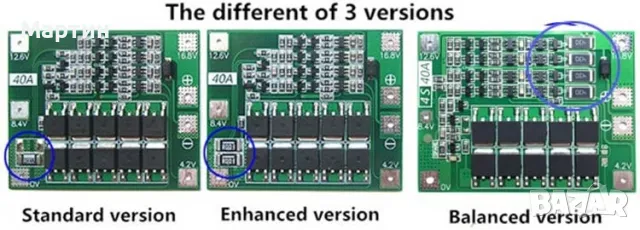 BMS БМС 4S 14.8V 16.8V 40A за 18650 литиево-йонна батерия, снимка 2 - Друга електроника - 47198798