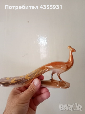 РЯДЪК Уникален Цвят Стар български порцелан паун порцеланова фигура , снимка 9 - Антикварни и старинни предмети - 52114508