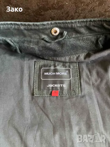 Черно рокерско яке - естествен велур MUCH MORE, снимка 3 - Якета - 49962372