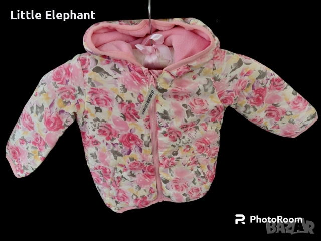 Яке с качулка за 9-12 мес момиченце рози,колекция"Flowers",Англия/ново